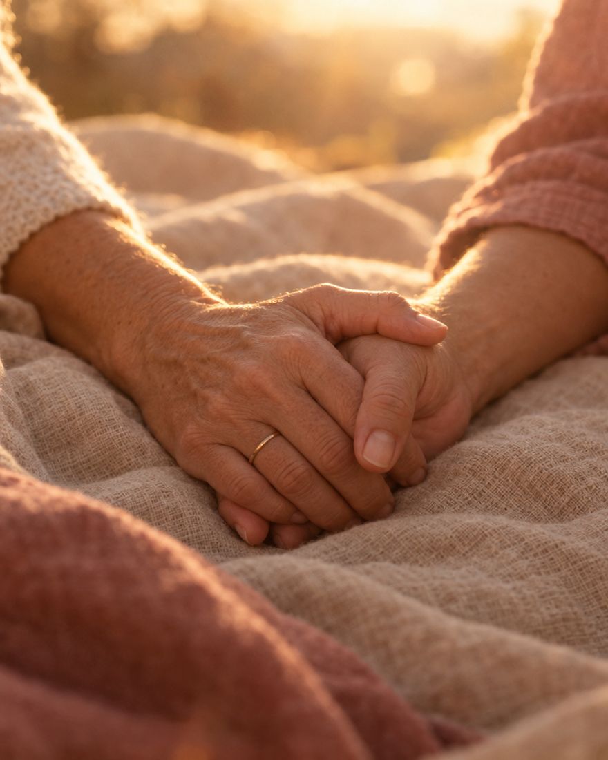Handen die elkaar vasthouden tijdens emotietherapie